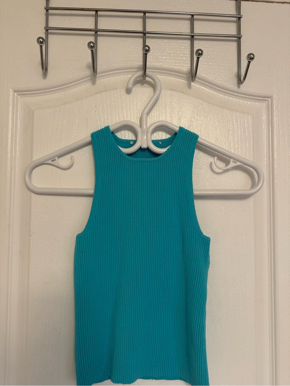 Michael Kors Ribbed Tank Top in Tiffany blue - Women's Sleeveless Top